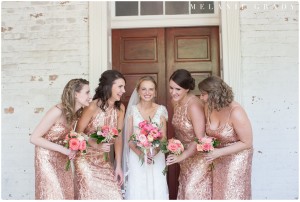 Melanie Grady wedding photography - Nashville engagement photography, Centennial Park, Pedestrian bridge, award winning Nashville wedding photographer, the best photographer in nashville, Historic Travellers Rest Plantation, southern wedding, bridal bouquet in pink and blush, plantation wedding, sequin bridemaids dresses