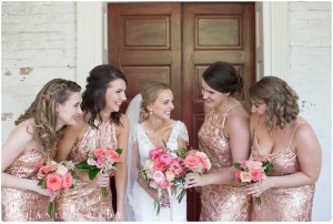 Melanie Grady wedding photography - Nashville engagement photography, Centennial Park, Pedestrian bridge, award winning Nashville wedding photographer, the best photographer in nashville, Historic Travellers Rest Plantation, southern wedding, bridal bouquet in pink and blush, plantation wedding, sequin bridemaids dresses