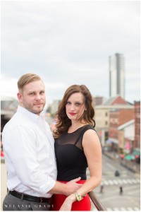 the best nashville engagement photographer, Melanie Grady nashville wedding photographer, downtown nashville engagement photography, she said yes, red skirt, red lips, red and black engagement session