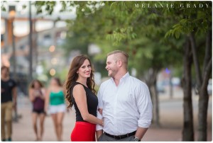 the best nashville engagement photographer, Melanie Grady nashville wedding photographer, downtown nashville engagement photography, she said yes, red skirt, red lips, red and black engagement session, rooftop bar