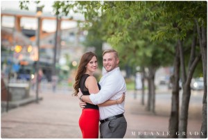 the best nashville engagement photographer, Melanie Grady nashville wedding photographer, downtown nashville engagement photography, she said yes, red skirt, red lips, red and black engagement session, rooftop bar