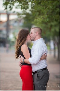 the best nashville engagement photographer, Melanie Grady nashville wedding photographer, downtown nashville engagement photography, she said yes, red skirt, red lips, red and black engagement session, rooftop bar