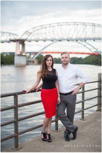 the best nashville engagement photographer, Melanie Grady nashville wedding photographer, downtown nashville engagement photography, she said yes, red skirt, red lips, red and black engagement session, rooftop bar