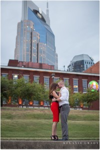 the best nashville engagement photographer, Melanie Grady nashville wedding photographer, downtown nashville engagement photography, she said yes, red skirt, red lips, red and black engagement session, rooftop bar