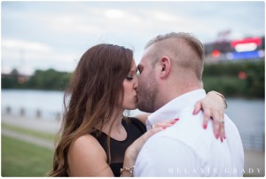 the best nashville engagement photographer, Melanie Grady nashville wedding photographer, downtown nashville engagement photography, she said yes, red skirt, red lips, red and black engagement session, rooftop bar