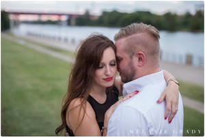 the best nashville engagement photographer, Melanie Grady nashville wedding photographer, downtown nashville engagement photography, she said yes, red skirt, red lips, red and black engagement session, rooftop bar