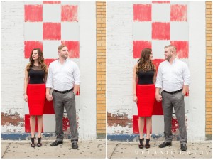 the best nashville engagement photographer, Melanie Grady nashville wedding photographer, downtown nashville engagement photography, she said yes, red skirt, red lips, red and black engagement session, rooftop bar