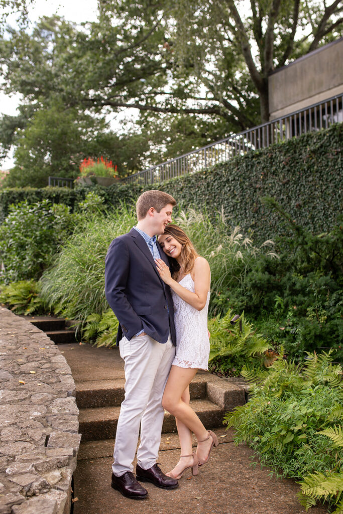 Newly engaged couple enjoying the afternoon at Cheekwood during the Cheekwood in Bloom festival