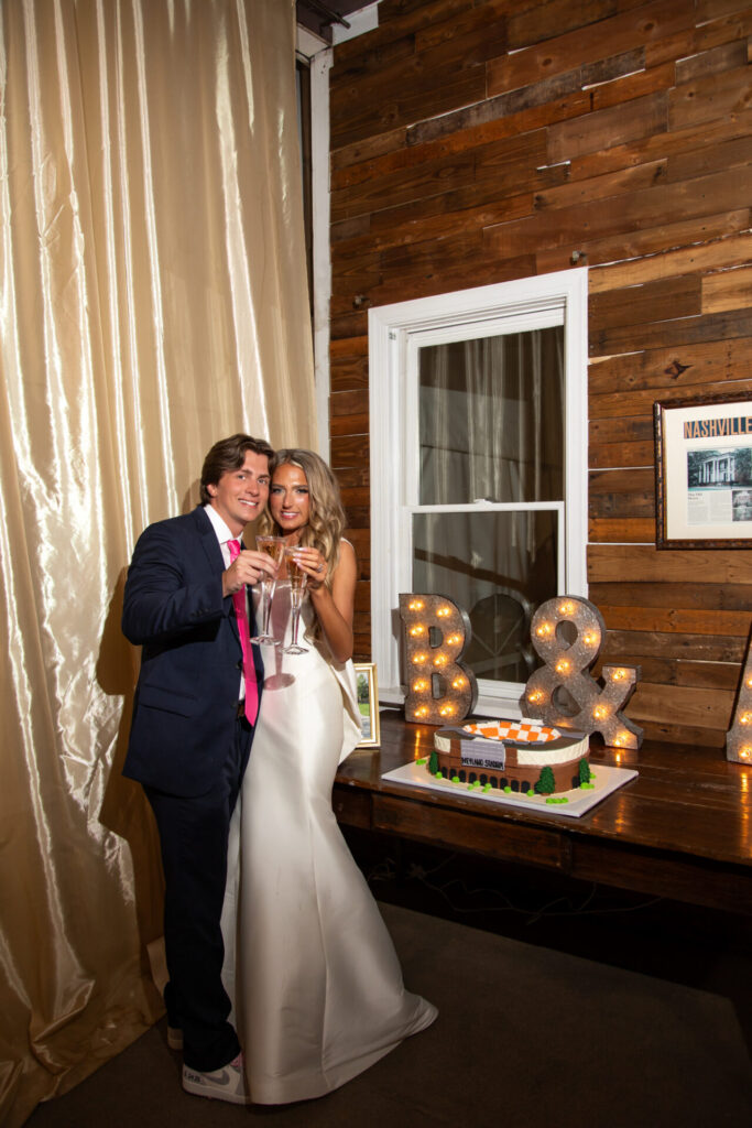 Neyland stadium groom's cake at wedding in Nashville